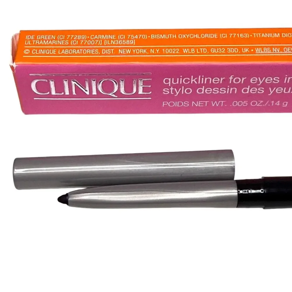 Clinique Quickliner For Eyes Intense 09 Ebony Intense Pencil Long Lasting .005oz